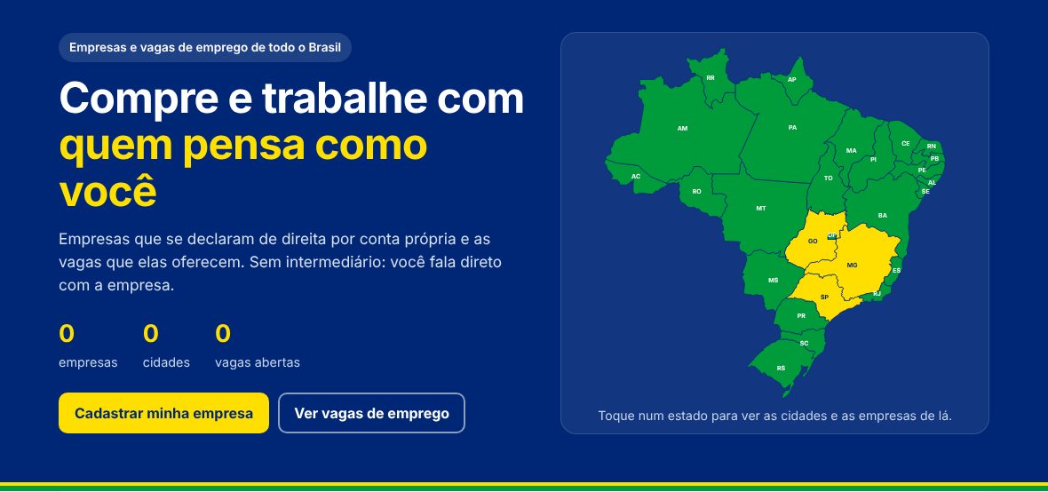 Página inicial com o mapa do Brasil